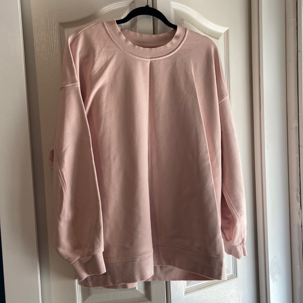 Women's Oversized Pink Crewneck Sweatshirt